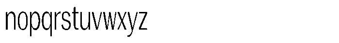 Vegora Light Extra Condensed Font LOWERCASE