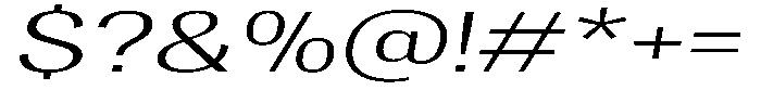 Vegora Light Extra Expanded Slant Font OTHER CHARS