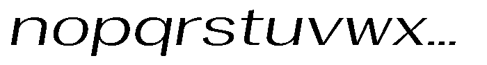 Vegora Light Extra Expanded Slant Font LOWERCASE