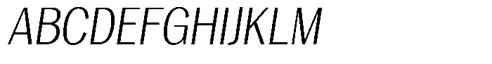 Vegora Light Semi Condensed Slant Font UPPERCASE