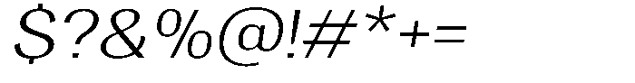 Vegora Light Semi Expanded Slant Font OTHER CHARS
