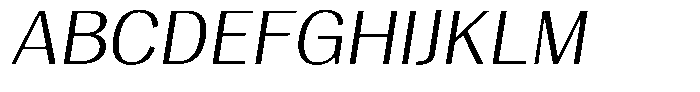 Vegora Light Semi Expanded Slant Font UPPERCASE