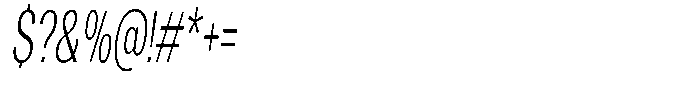 Vegora Light Ultra Condensed Slant Font OTHER CHARS
