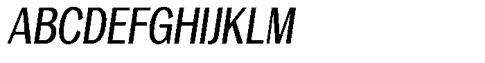 Vegora Medium Condensed Slant Font UPPERCASE