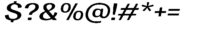 Vegora Medium Expanded Slant Font OTHER CHARS