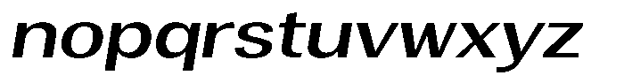 Vegora Medium Expanded Slant Font LOWERCASE