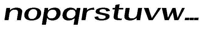 Vegora Medium Extra Expanded Slant Font LOWERCASE