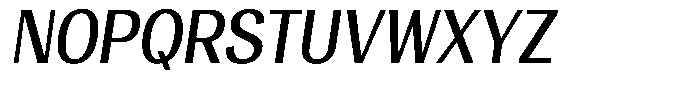 Vegora Medium Semi Condensed Slant Font UPPERCASE