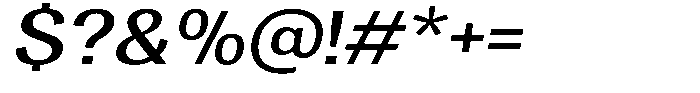 Vegora Medium Semi Expanded Slant Font OTHER CHARS