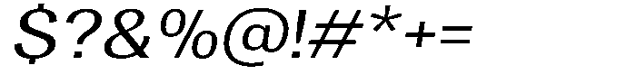 Vegora Semi Expanded Slant Font OTHER CHARS