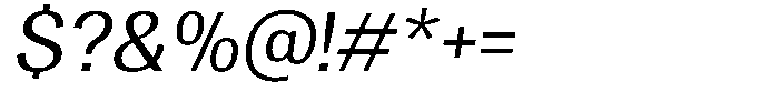 Vegora Slant Font OTHER CHARS