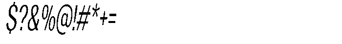 Vegora Ultra Condensed Slant Font OTHER CHARS