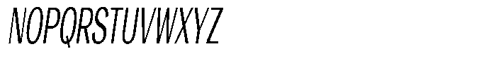 Vegora Ultra Condensed Slant Font UPPERCASE