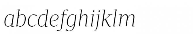 Velino Headline Thin Italic Font LOWERCASE