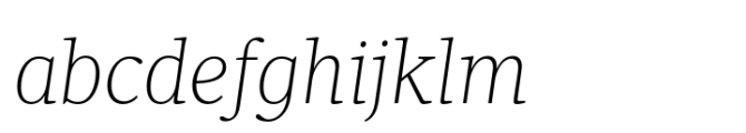 Velino Ultra Thin Italic Font LOWERCASE