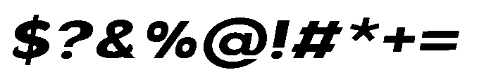 Velion Black Expanded Oblique Font OTHER CHARS