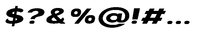 Velion Black Extra Expanded Oblique Font OTHER CHARS