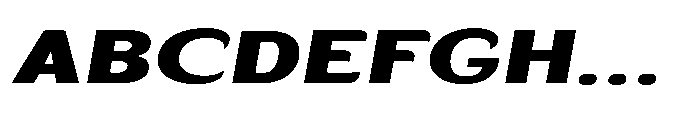 Velion Black Extra Expanded Oblique Font UPPERCASE
