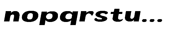 Velion Black Extra Expanded Oblique Font LOWERCASE