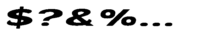 Velion Black Ultra Expanded Oblique Font OTHER CHARS