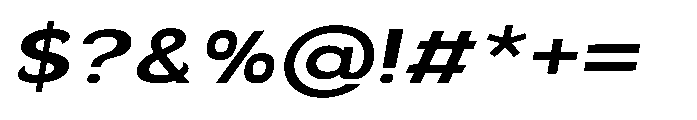 Velion Bold Expanded Oblique Font OTHER CHARS
