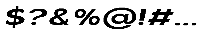 Velion Bold Extra Expanded Oblique Font OTHER CHARS