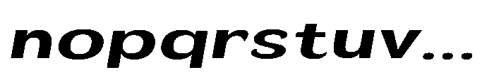 Velion Bold Extra Expanded Oblique Font LOWERCASE