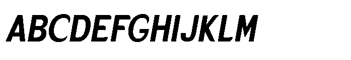 Velion Bold Semi Condensed Oblique Font UPPERCASE