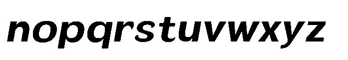 Velion Bold Semi Expanded Oblique Font LOWERCASE