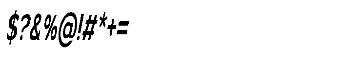 Velion Bold Ultra Condensed Oblique Font OTHER CHARS
