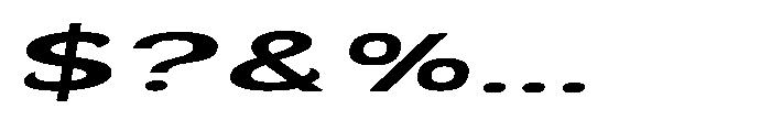 Velion Bold Ultra Expanded Oblique Font OTHER CHARS