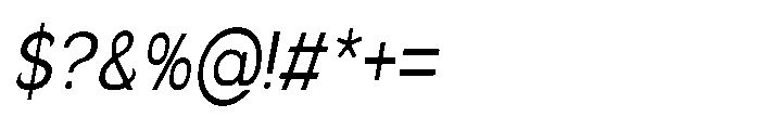 Velion Condensed Oblique Font OTHER CHARS