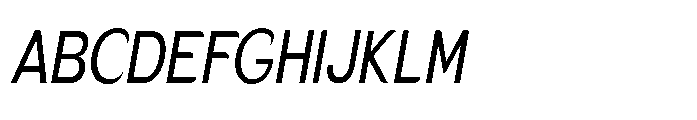 Velion Condensed Oblique Font UPPERCASE