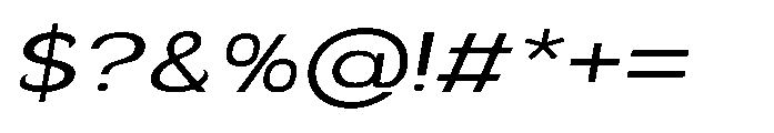 Velion Expanded Oblique Font OTHER CHARS