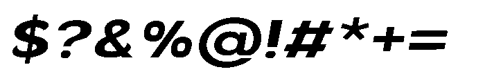 Velion Extra Bold Expanded Oblique Font OTHER CHARS