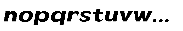 Velion Extra Bold Expanded Oblique Font LOWERCASE