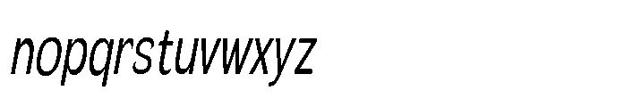 Velion Extra Condensed Oblique Font LOWERCASE