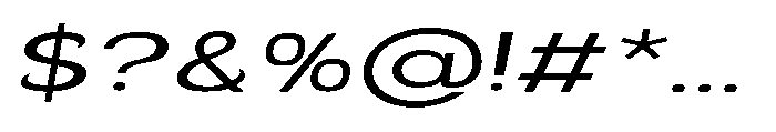 Velion Extra Expanded Oblique Font OTHER CHARS