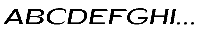 Velion Extra Expanded Oblique Font UPPERCASE