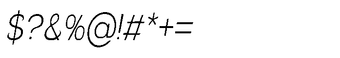 Velion Extra Light Condensed Oblique Font OTHER CHARS