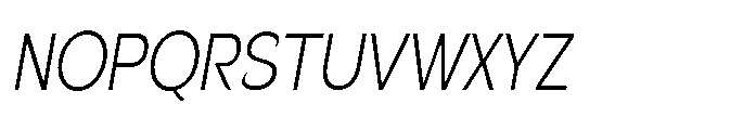 Velion Extra Light Condensed Oblique Font UPPERCASE