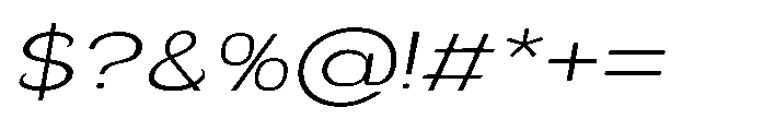 Velion Extra Light Expanded Oblique Font OTHER CHARS