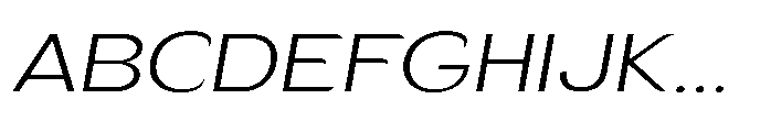 Velion Extra Light Expanded Oblique Font UPPERCASE