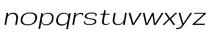Velion Extra Light Expanded Oblique Font LOWERCASE