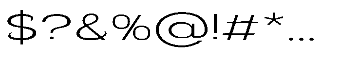 Velion Extra Light Extra Expanded Font OTHER CHARS