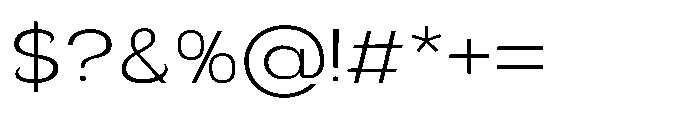 Velion Extra Light Semi Expanded Font OTHER CHARS
