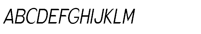 Velion Light Condensed Oblique Font UPPERCASE