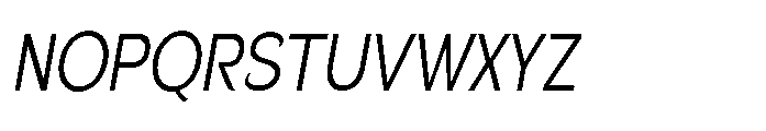Velion Light Condensed Oblique Font UPPERCASE