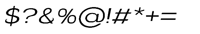 Velion Light Expanded Oblique Font OTHER CHARS