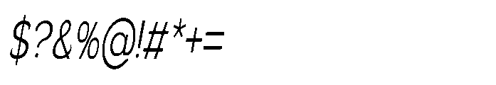 Velion Light Extra Condensed Oblique Font OTHER CHARS